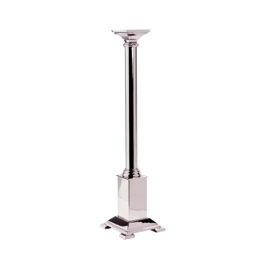 SSH Collection Dynasty 74cm Tall Square Based Candle Stand with Nickel Finish