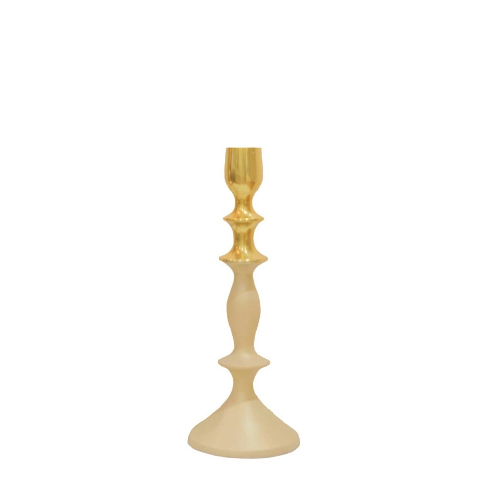 SSH Collection Ludwig 23cm Tall Single Candle Holder - 2 Tone Gold