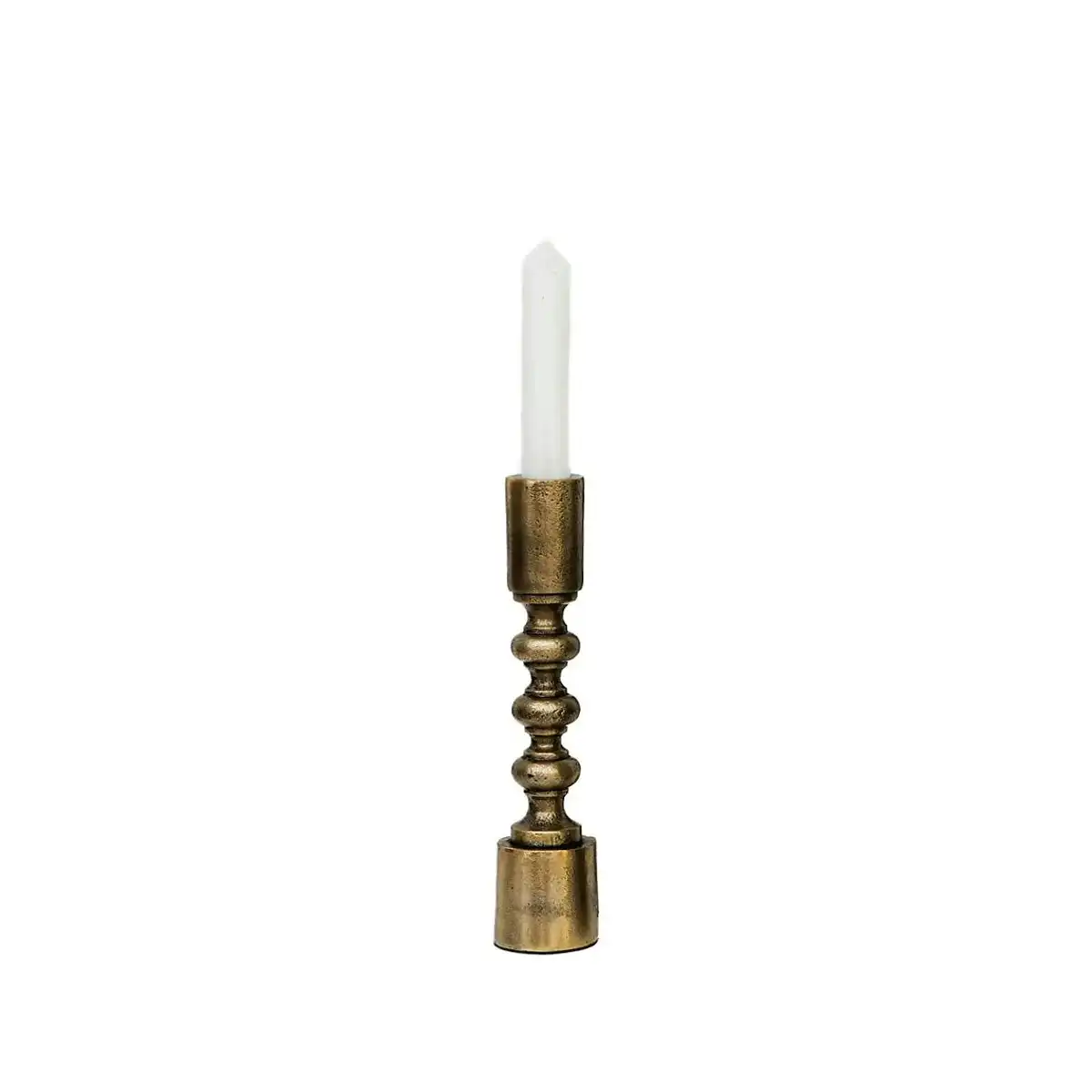 SSH Collection Ripple 22cm Single Candle Stand - Brass