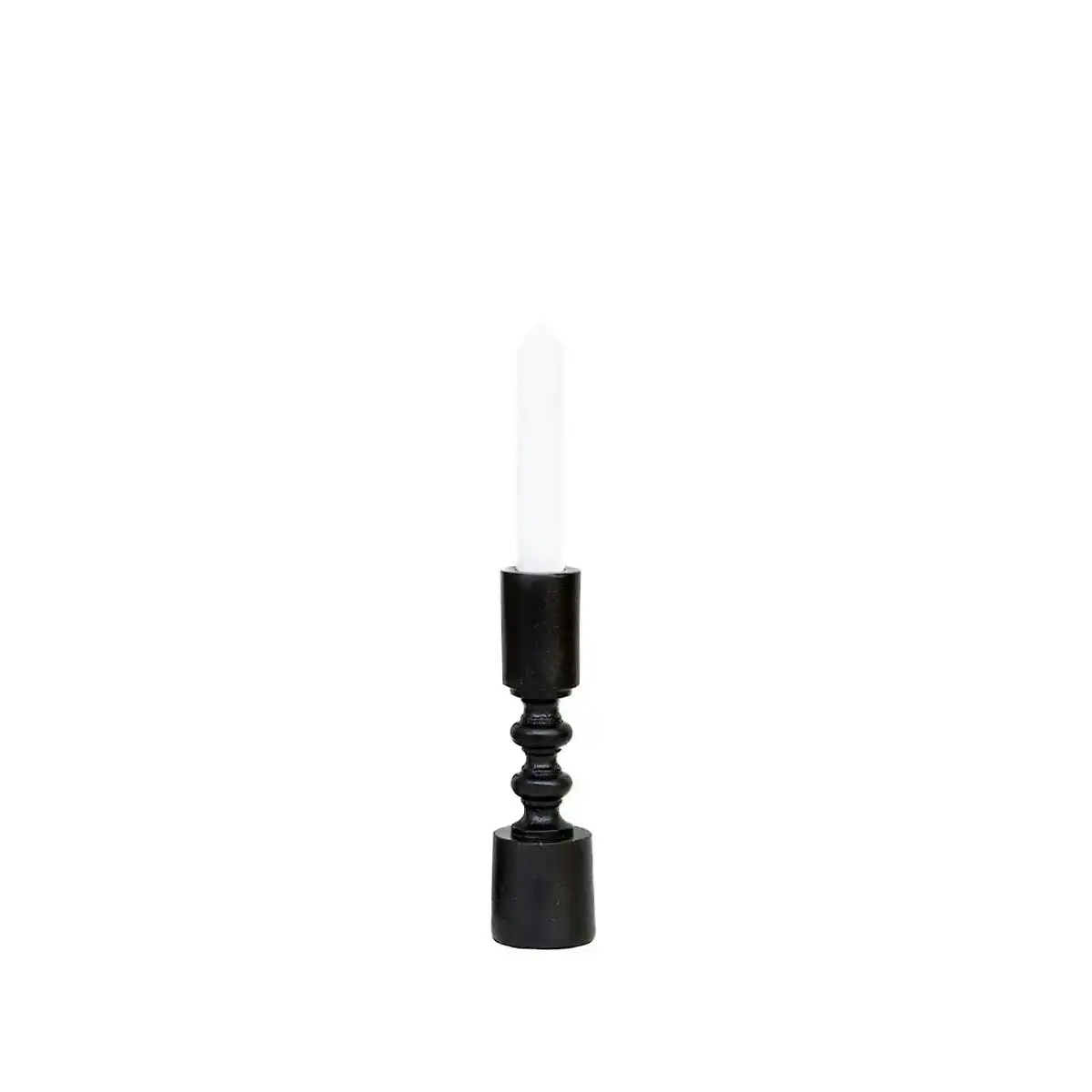 SSH Collection Ripple 16.5cm Single Candle Stand - Black