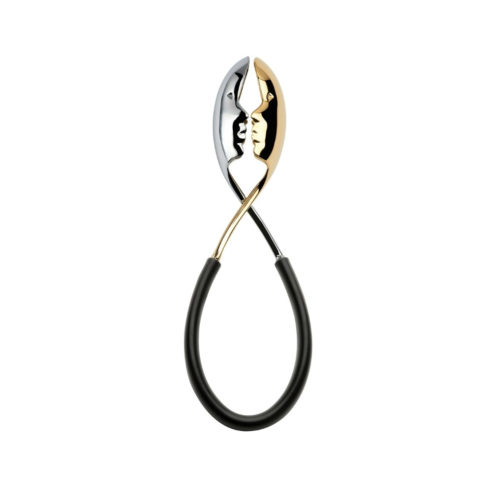 Bugatti Kiss Salad Tongs - Black/Gold