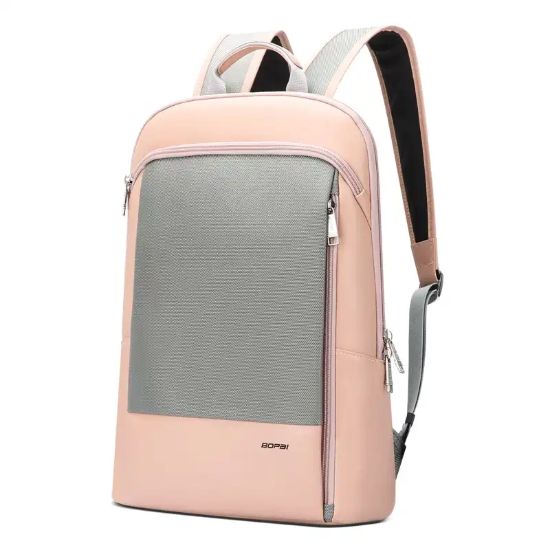 Bopai Luxury Style Waterproof Daypack Women's Business Backpack Travel Shoulder Bag B1268 Pink 14" Laptop