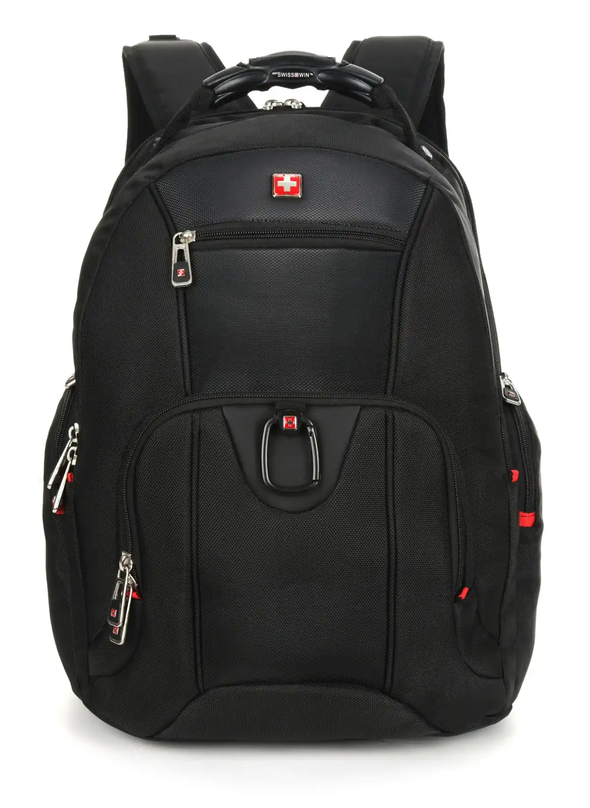 Swisswin Swiss Water-Resistant 17" Laptop Backpack School Backpack Travel Shoulder Bag Black SW0809