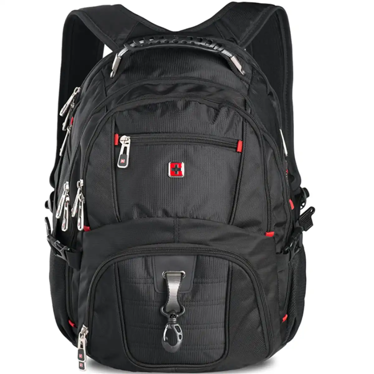 Swisswin Swiss Water-Resistant 15.6" Laptop Backpack School Backpack Travel Shoulder Bag SW8112 Black