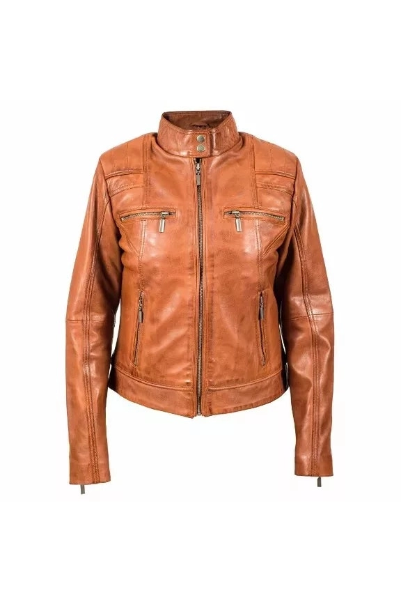 Brown Slimfit Leather Jacket