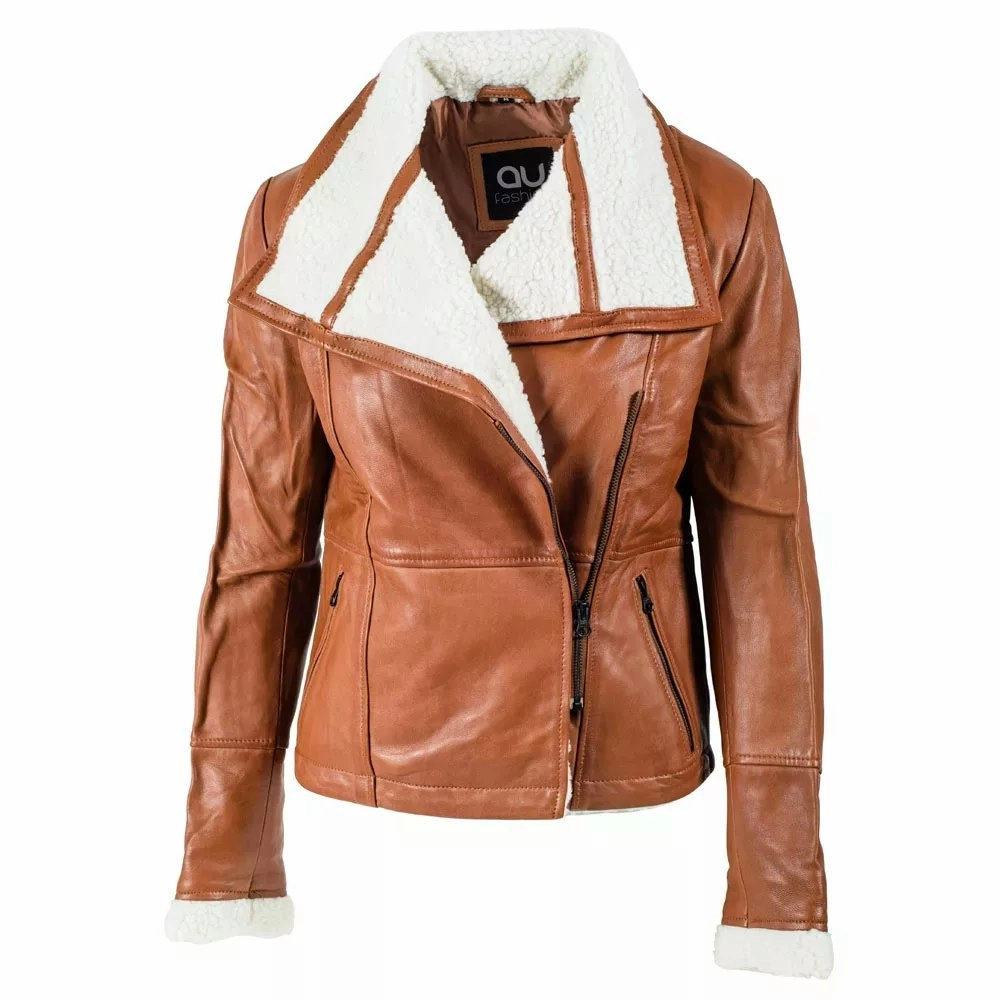 Sherilyn Brown Bomber Leather Jacket