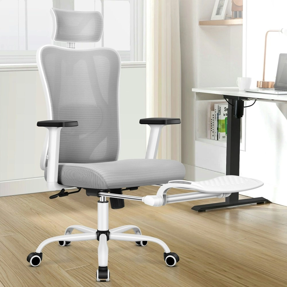 Alfordson Ergonomic Executive Mesh Office Chair Grey White