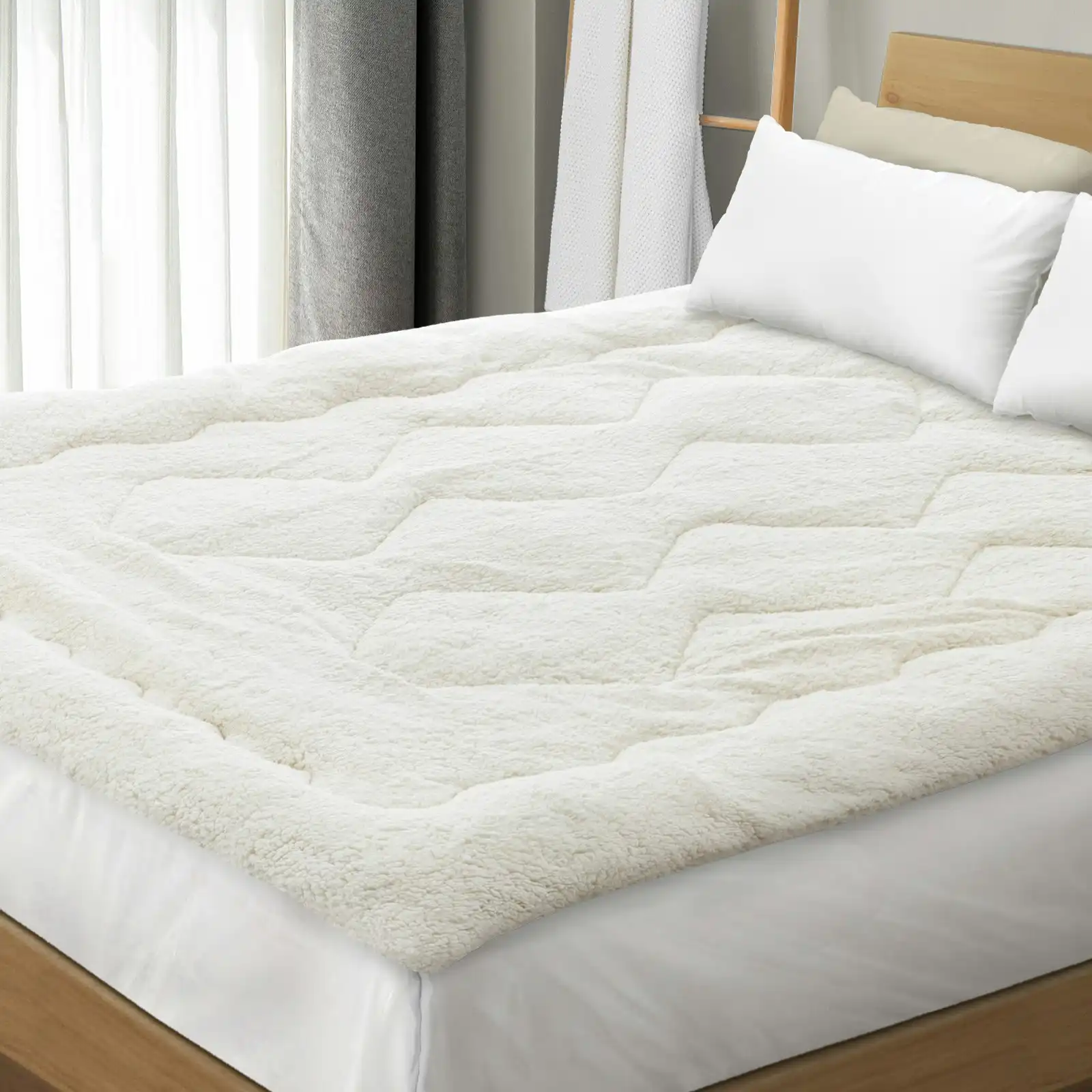 Bedra Sherpa Fleece Mattress Topper King Reversible