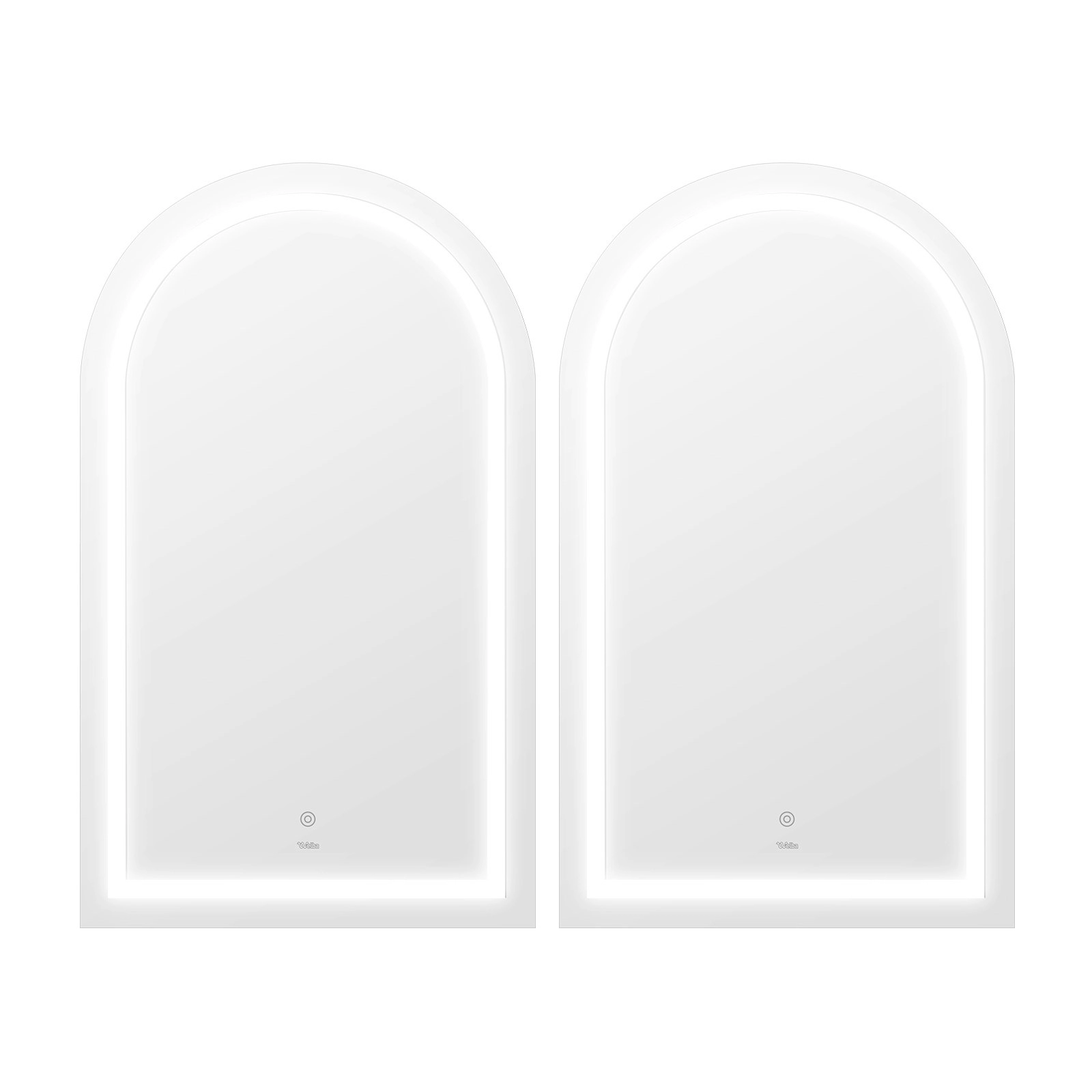 Welba 2PCS 1000x600mm LED Arched Bathroom Mirror Anti-fog Makeup Makeup Mirrors