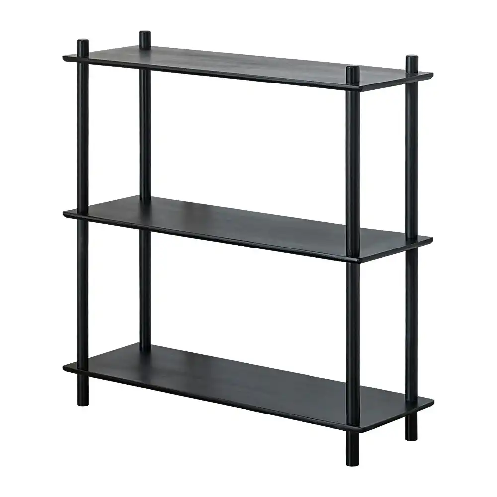 Furb 90CM 3-Tier Wooden Storage Organizer Stand Shelves Black