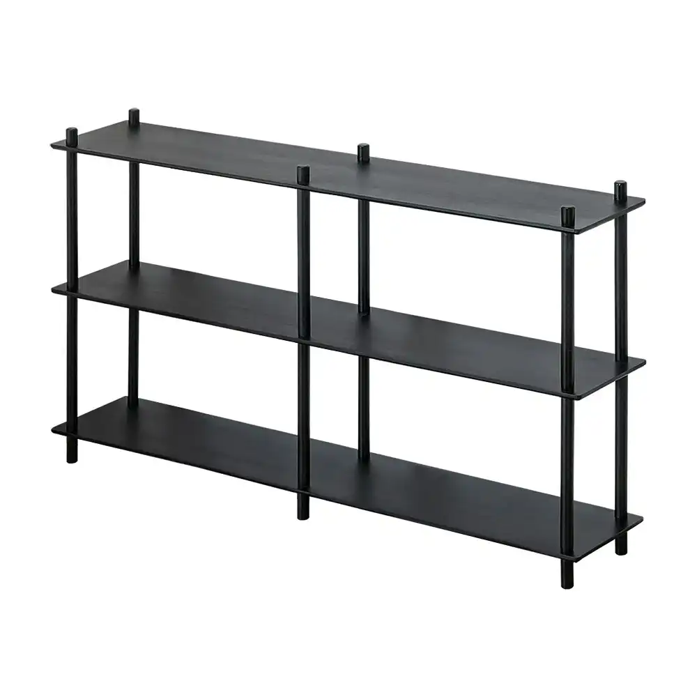 Furb 160CM 3-Tier Rubber Wood Wooden Storage Organizer Stand Shelves Black