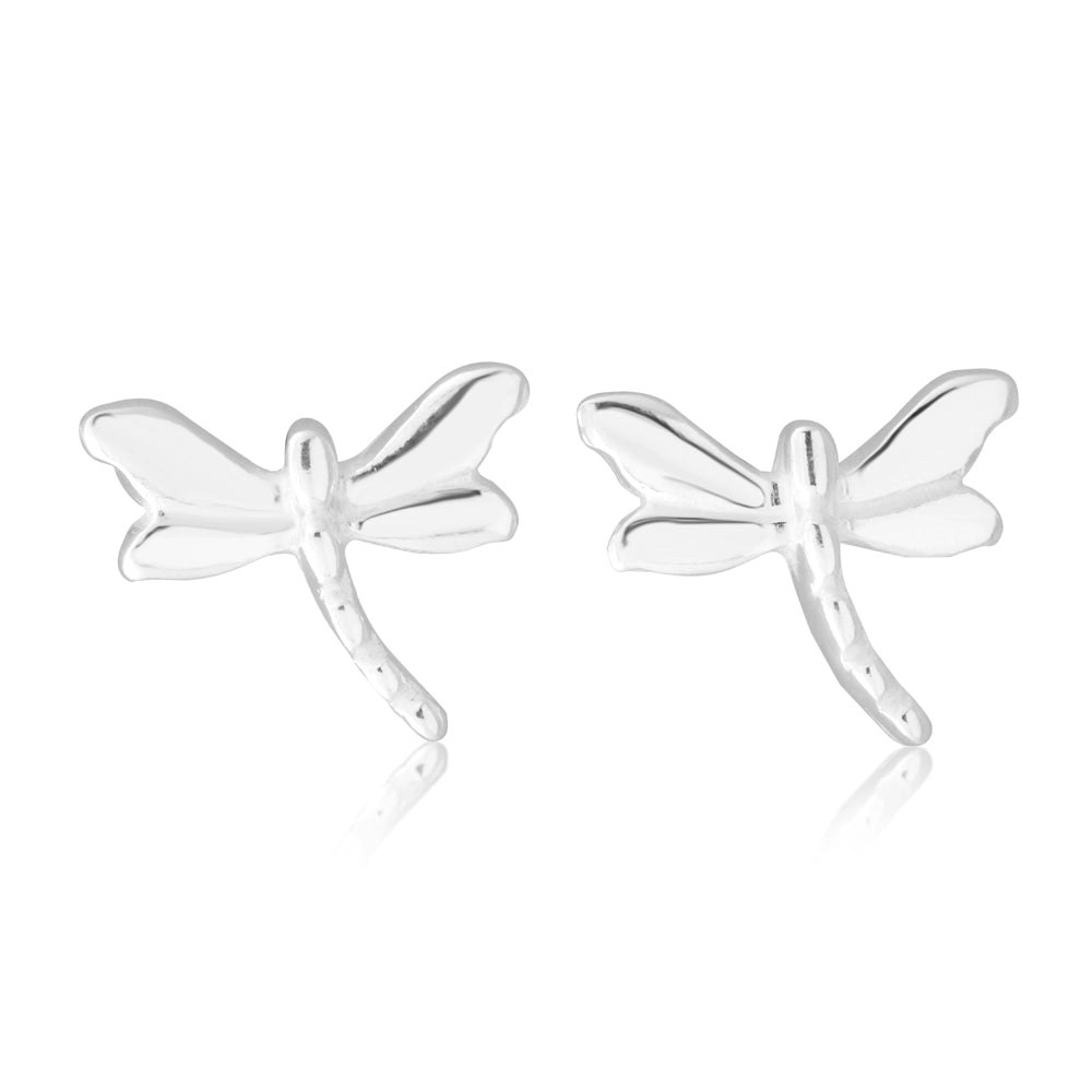 Sterling Silver Dragonfly Stud Earrings