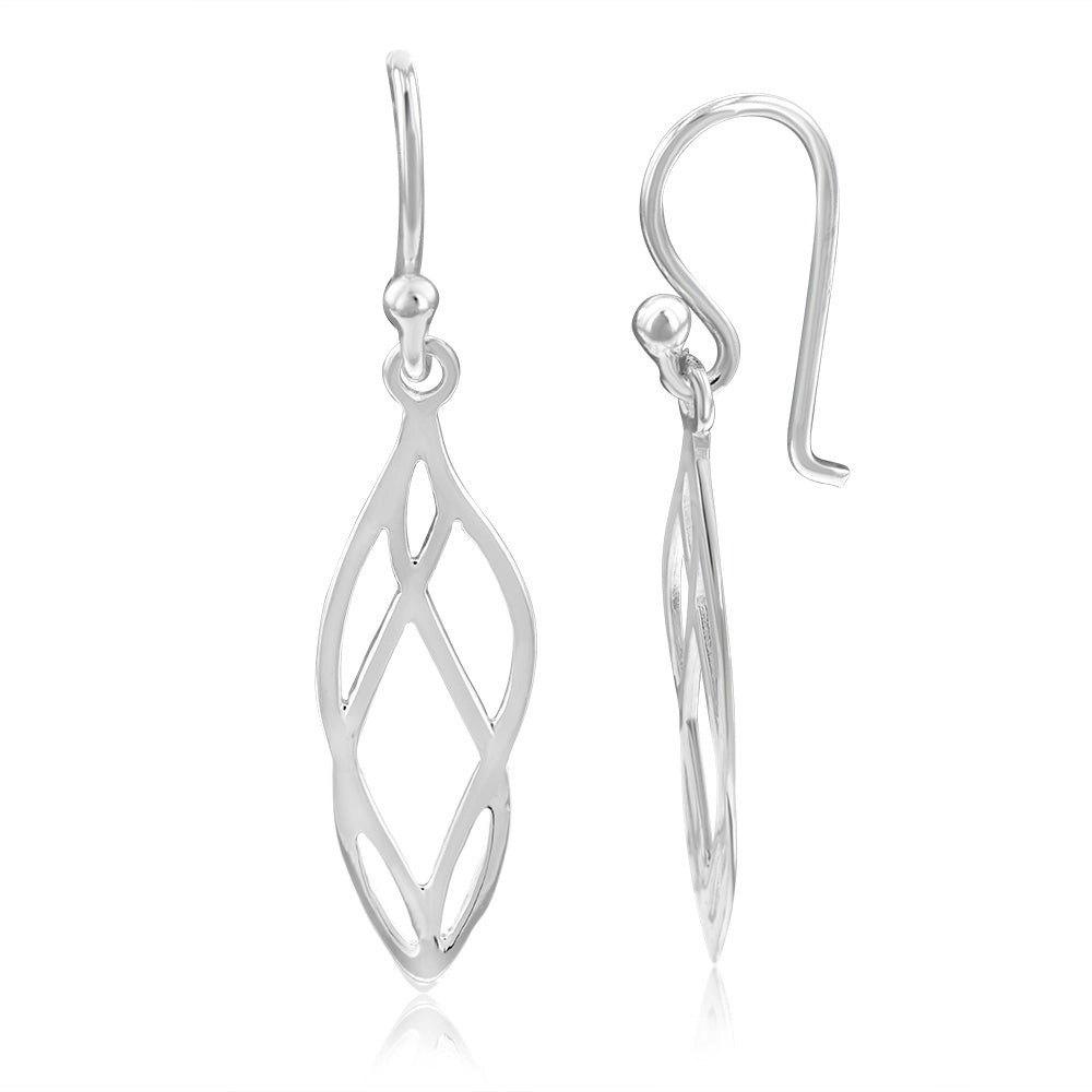 Sterling Silver Fancy Pattern Drop Earrings