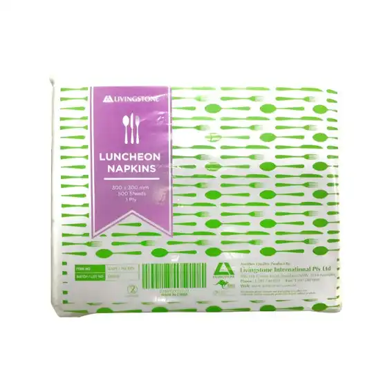 Livingstone Luncheon Serviette Napkins 1-Ply 30 x 30cm 500 Pack