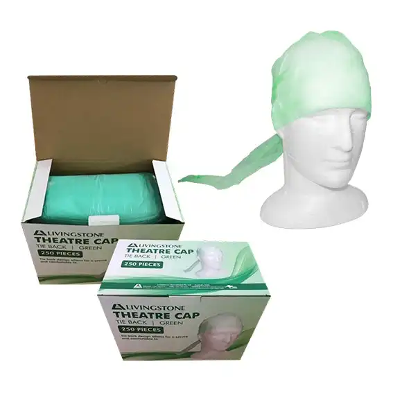 Livingstone Theatre Cap Tie Back Green Nonwoven 250 Box