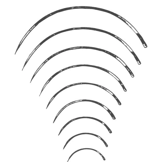 Livingstone Suture Needles, Round Body 3/8 Circle, Thickness: 0.9mm, Length: 40mm, 12 Needles/Pack