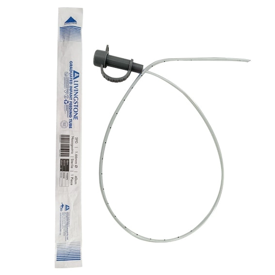 Livingstone Infant Feeding Tube, 5FG,Diameter: 1.66mm, 40cm, Graduated, Sterile, Nasogastric NGT, Each