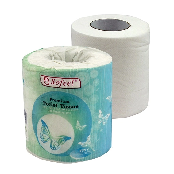 Sofeel 2-Ply Premium Toilet Tissues Steam Treated 11x10cm 260 Sheets 48 Carton