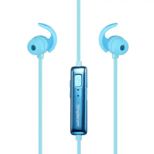 Simplecom BH310 Metal In-Ear Sports Bluetooth Stereo Headphones Blue