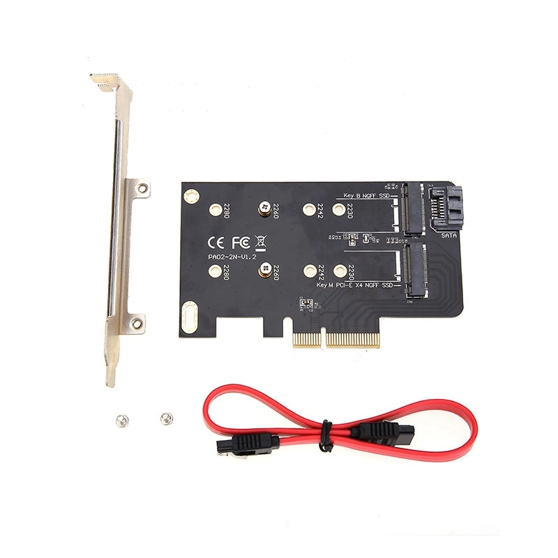 Simplecom EC412 Dual M.2 (B Key and M Key) to PCI-E x4 and SATA 6G Expansion Card