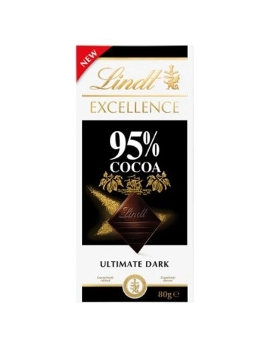 Lindt 95% Dark Excel Chocolate 80gm x 20