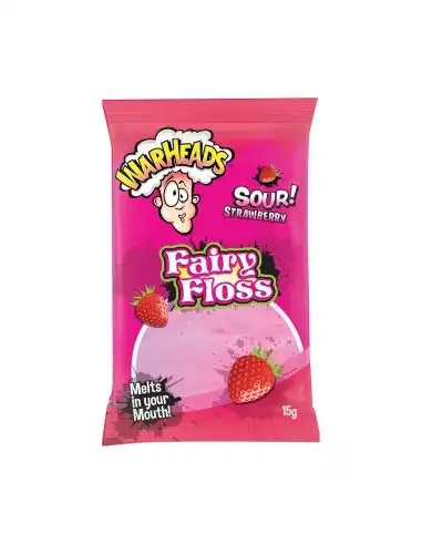 Warheads Sour Strawberry Fairy Floss 15g x 18