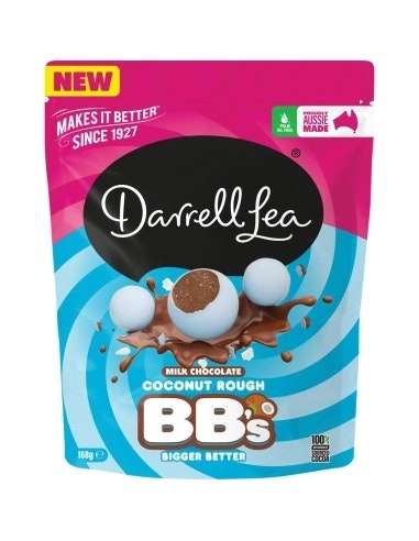 Darrell Lea Milk Chocolate Coconut Rough Bb's 168g x 12