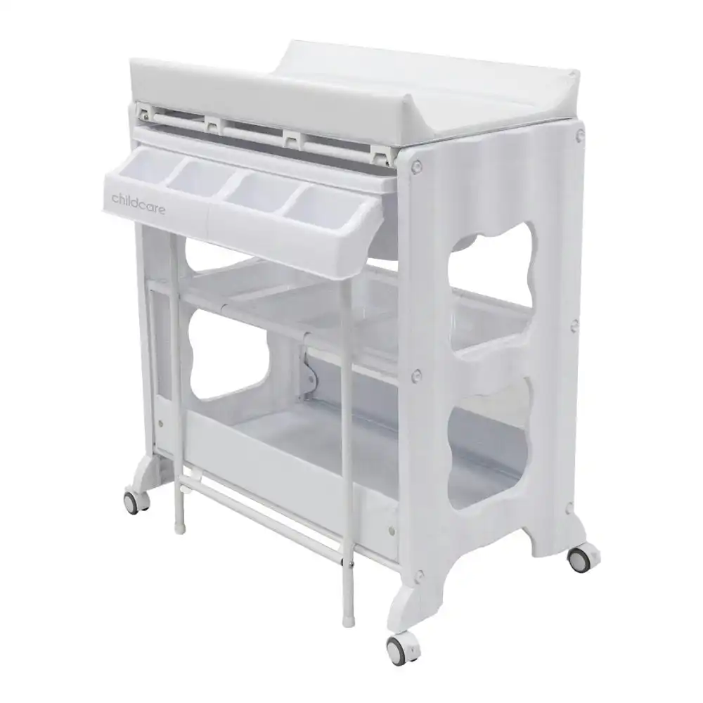 Childcare Montana With Sturdy Steel Frame And Easy Slide-out Bath Feature - White