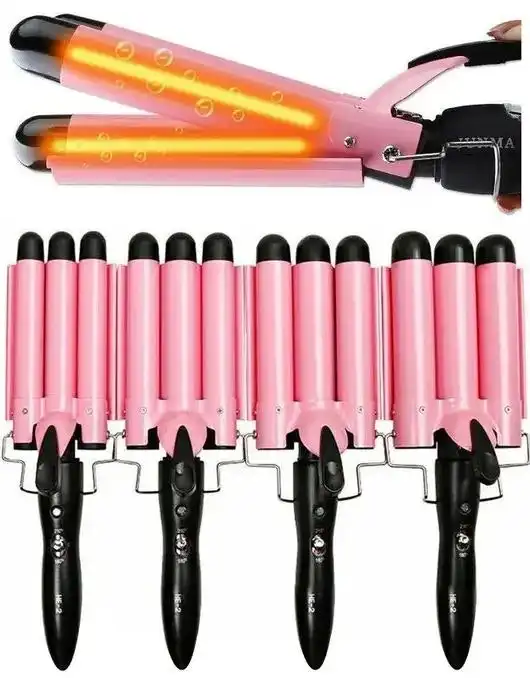 Triple 3 Barrel Ceramic Hair Curler Curling Iron Salon Styler Crimper Waver Hot [25mm]