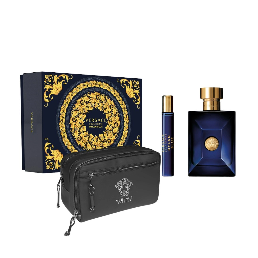 Versace Dylan Blue Pour Homme EDT 100ml 3 Piece Gift Set Trousse