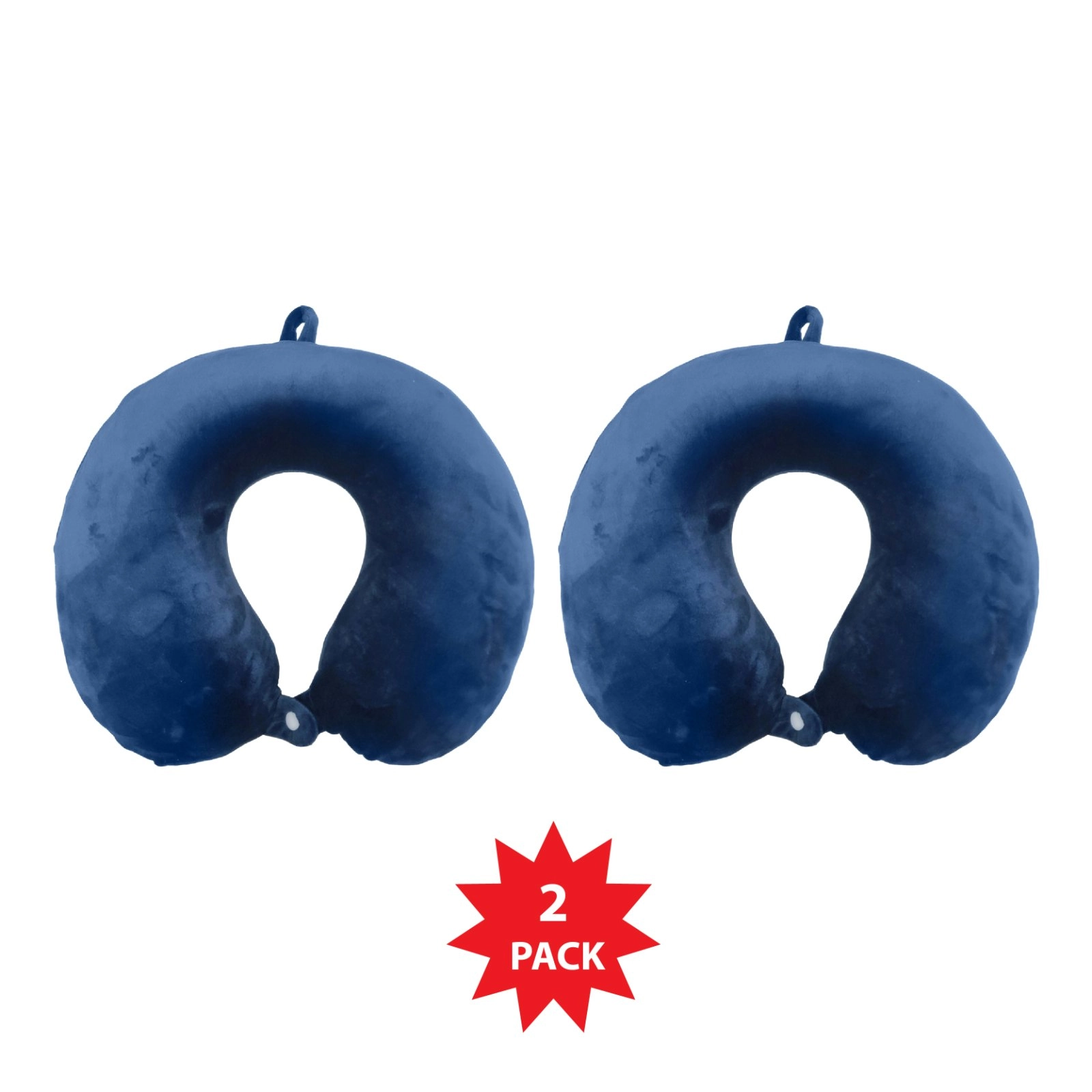 Vistara Memory Foam Travel Pillow - 2 Pack