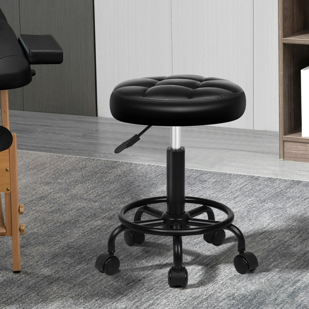 Alfordson Salon Stool Round Swivel Barber Hair Dress Chair Gas Lift All Black