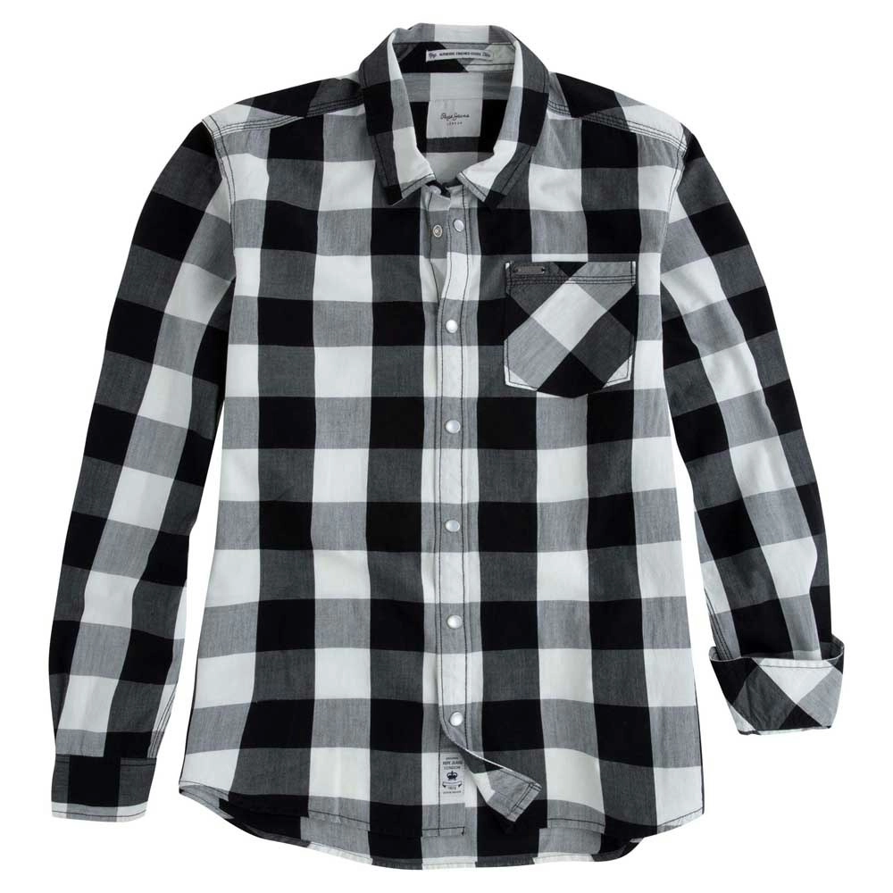 Pepe Kids Pepe Jeans Boys Melvin Teen Check Button Up Shirt Black & White