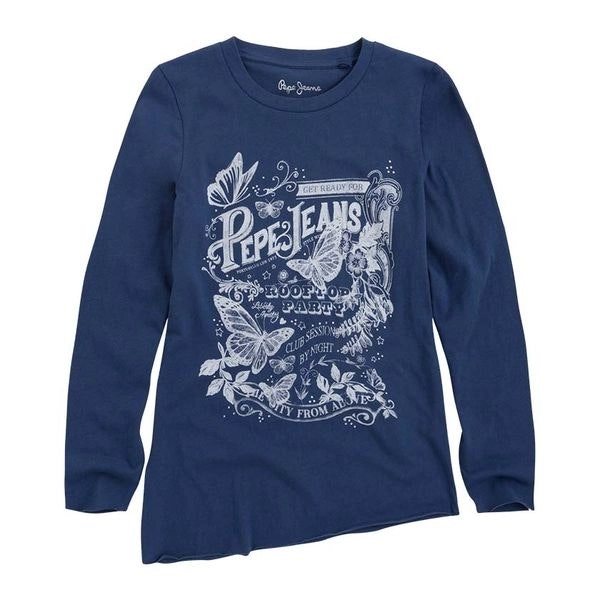 Pepe Kids Pepe Jeans Girls Chelsey Jr Long Sleeve Top Ocean