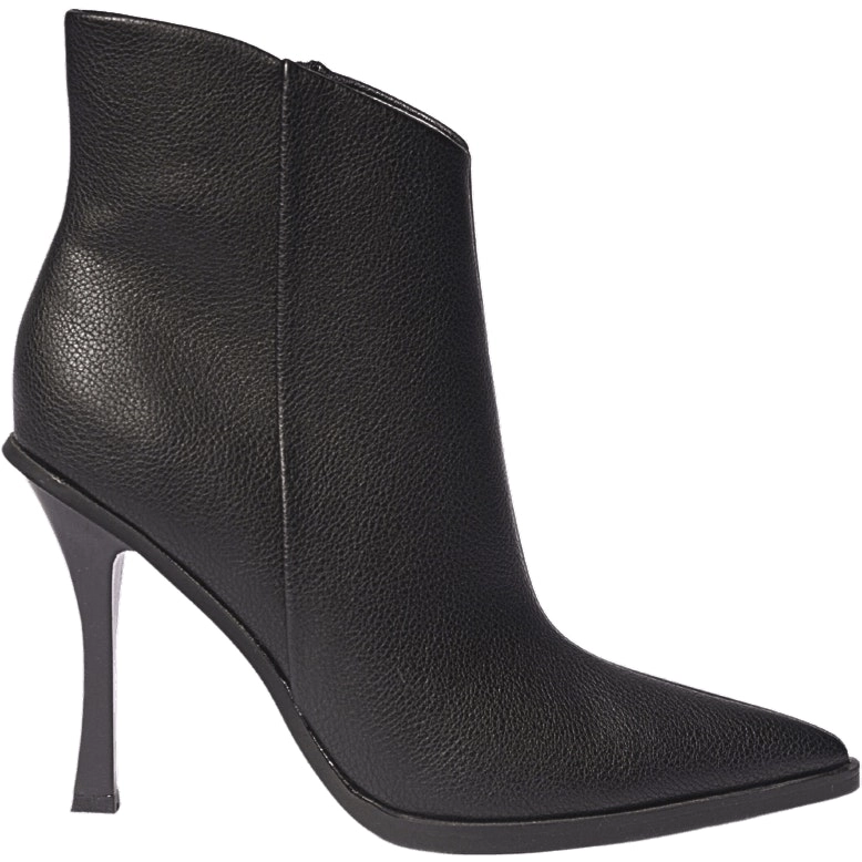 Topshop Women's Black Leather Stiletto Pointed Toe Boots