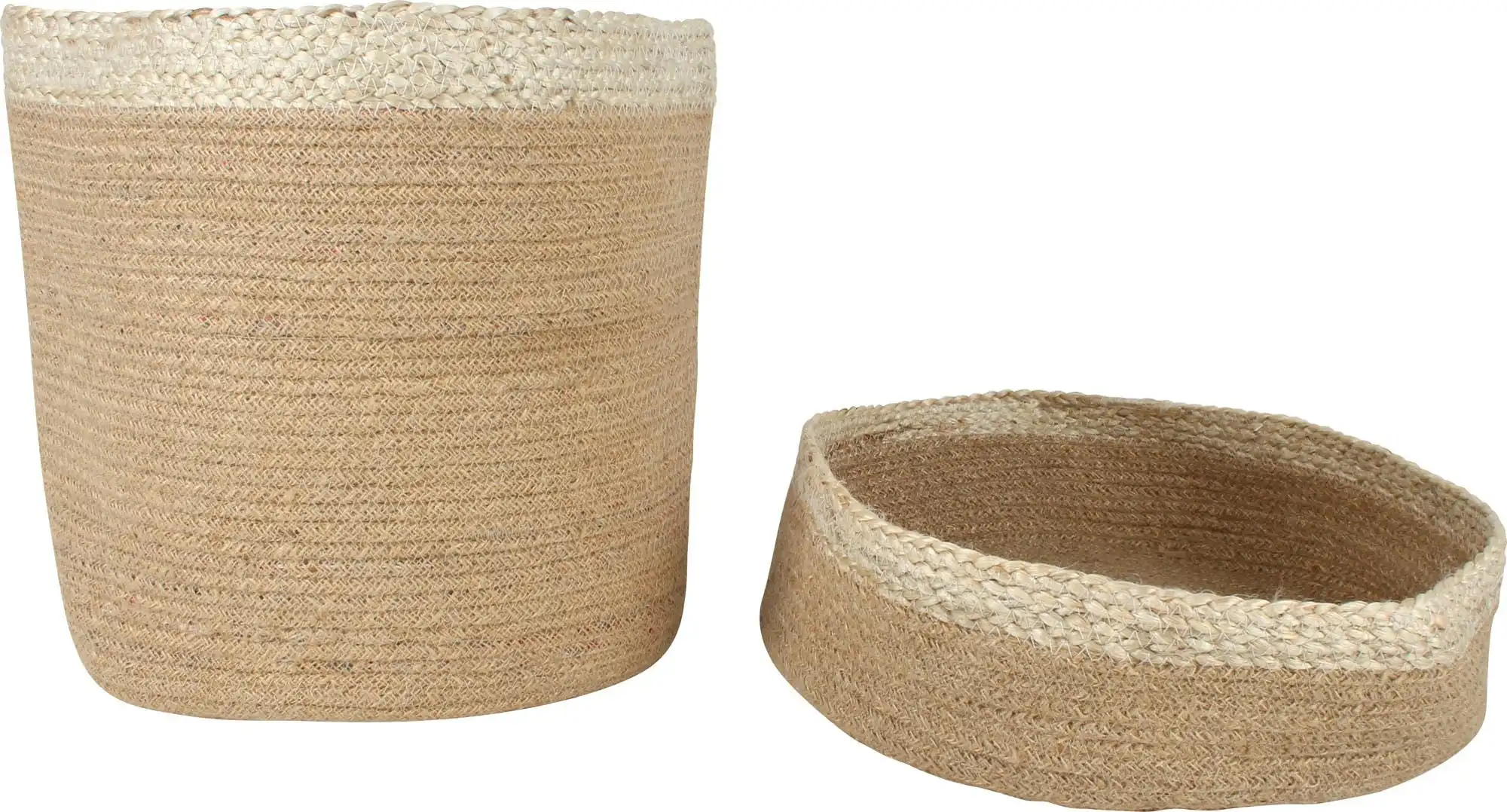 Douglas Set Of 2 Jute Basket Round 2 Tone