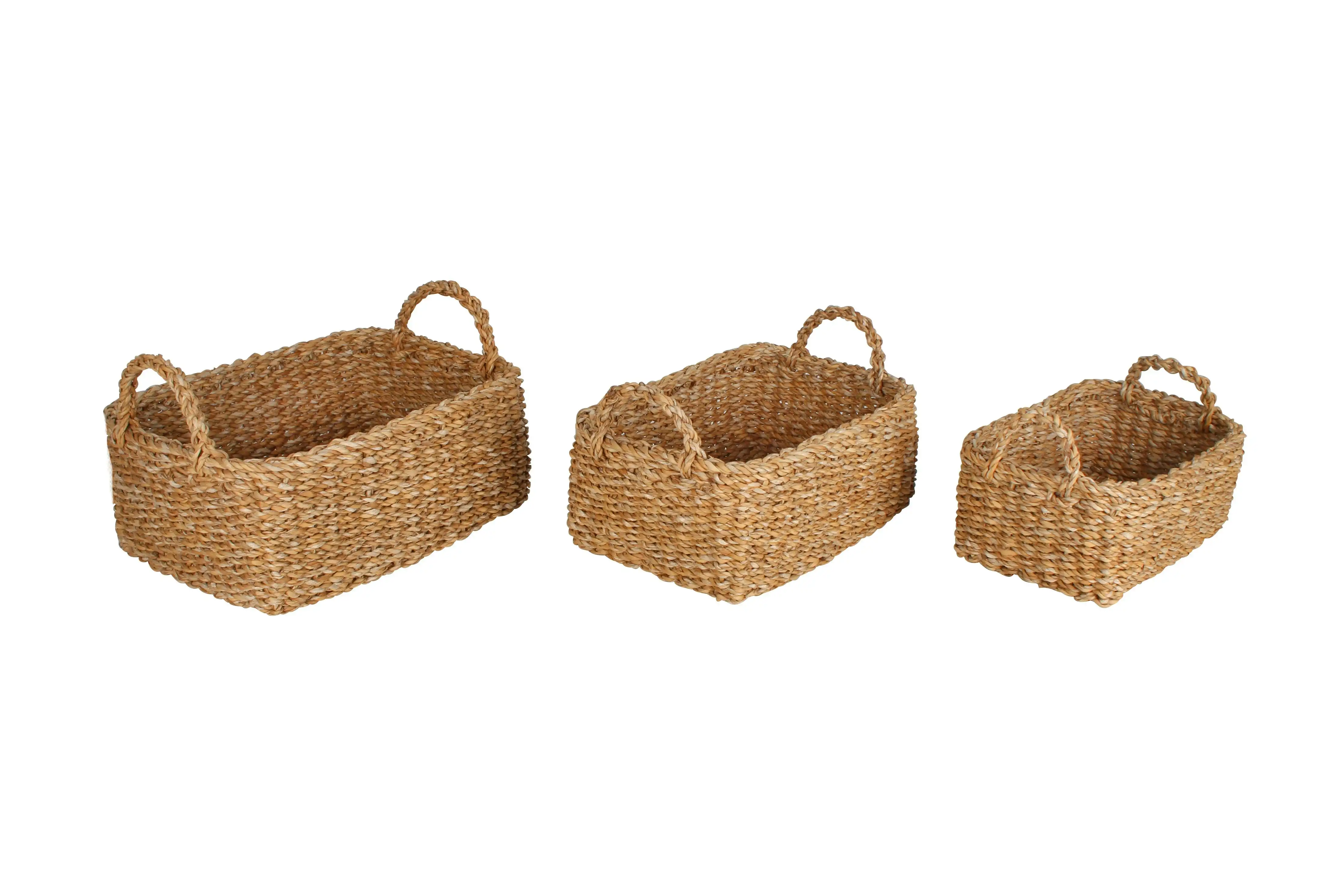 Bondi Set Of 3 Sea Grass Rectangle Kitchen Baskets