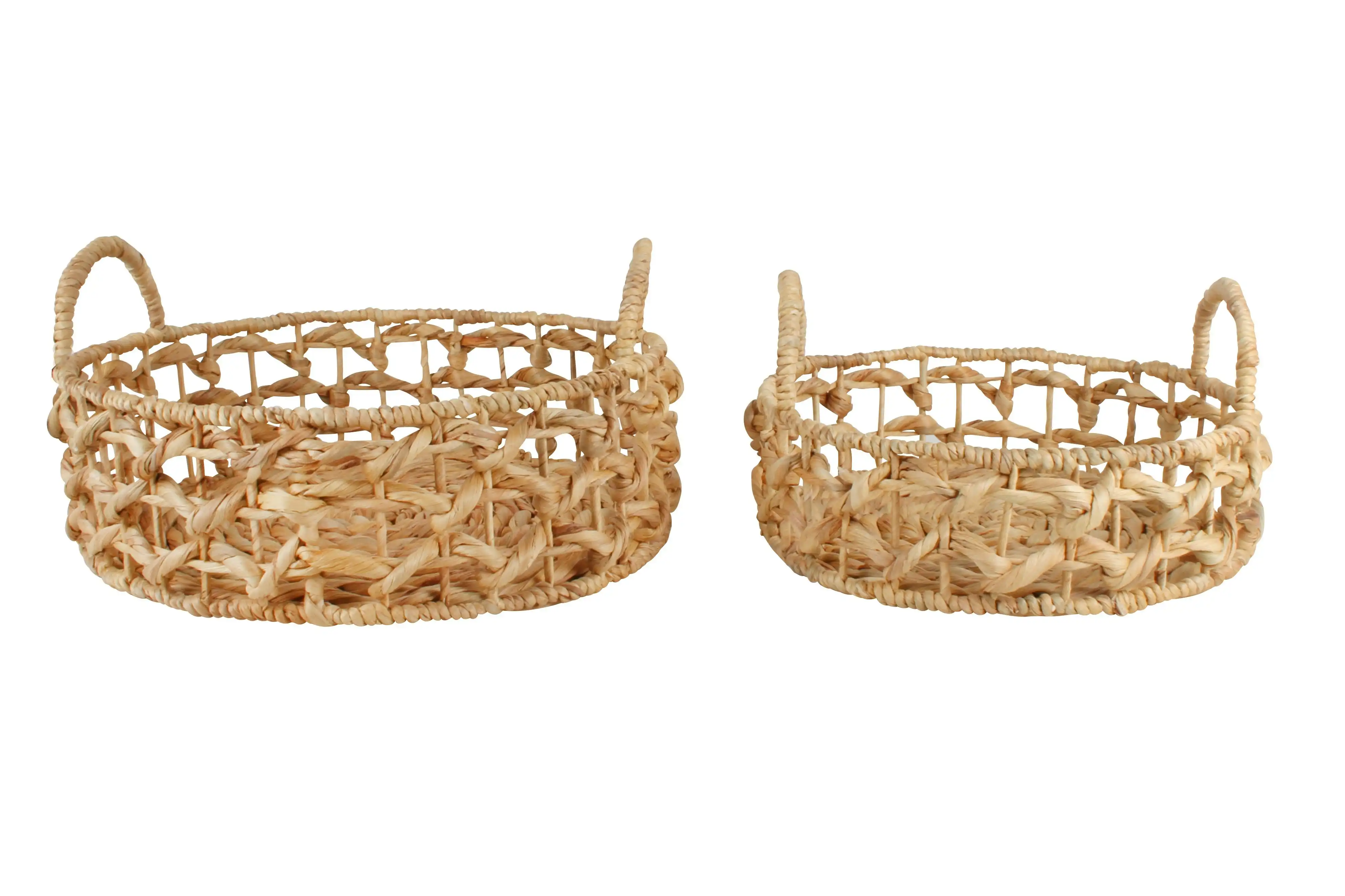 Lana Set Of 2 Water Hyacinth Baskets 42 x 14cm Large