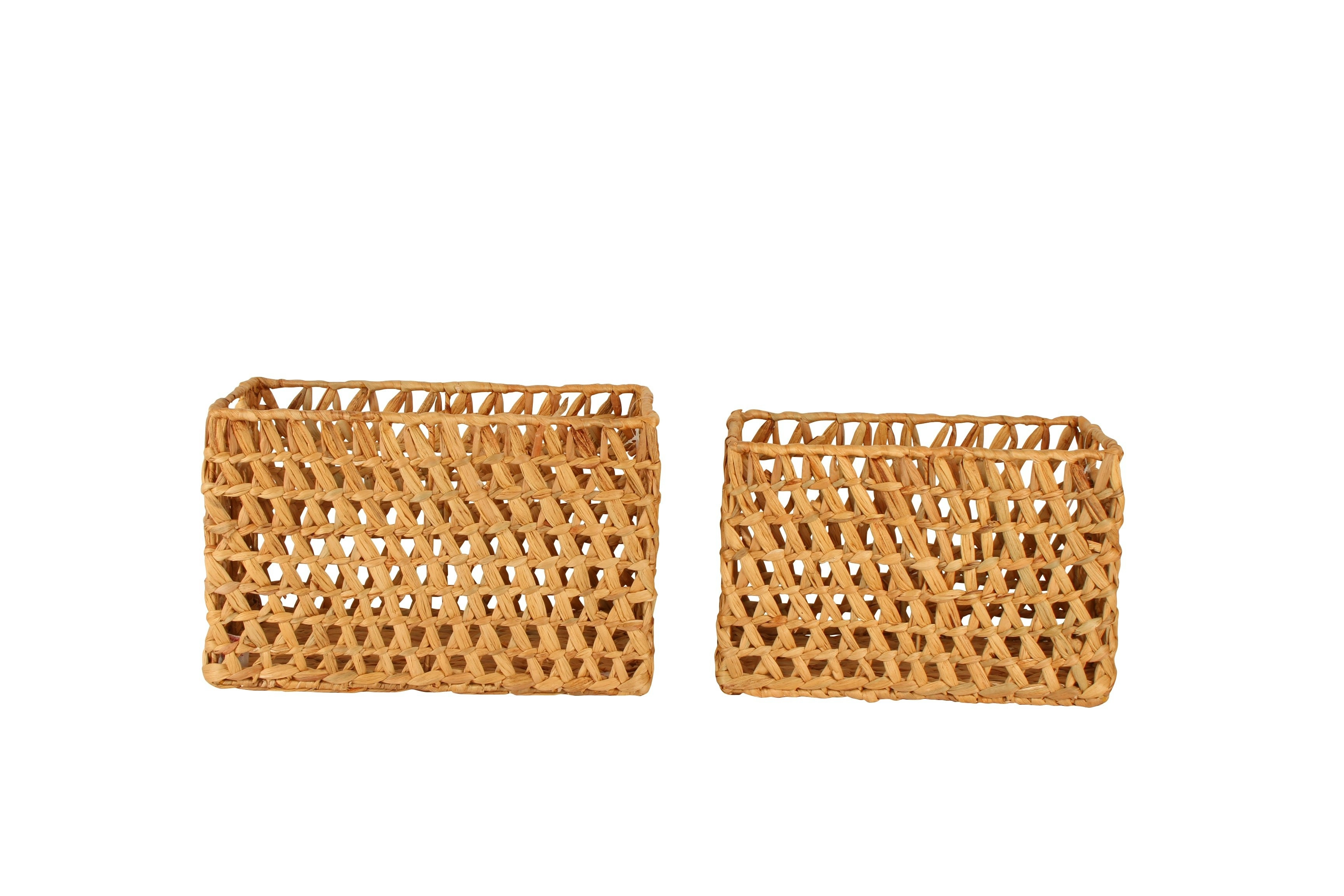 Poe Set Of 2 Water Hyacinth Baskets Rectngle