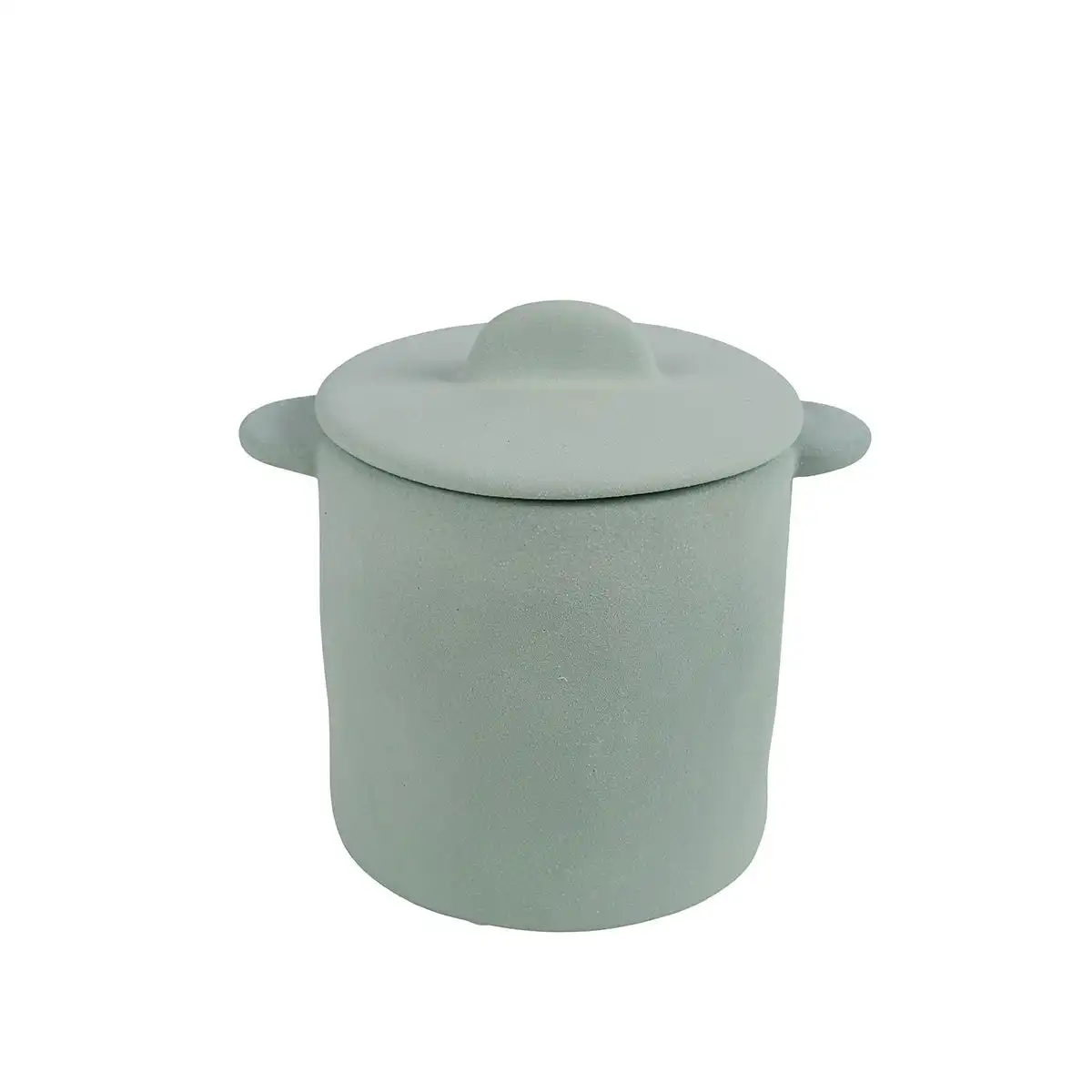 Ollie Stoneware Jar Green 14 x 13 x 11cm