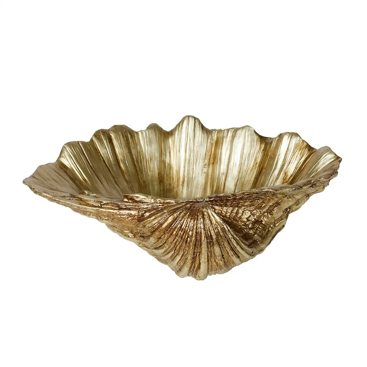 Resin Clam Golden Shell 25 x 15 x 8cm