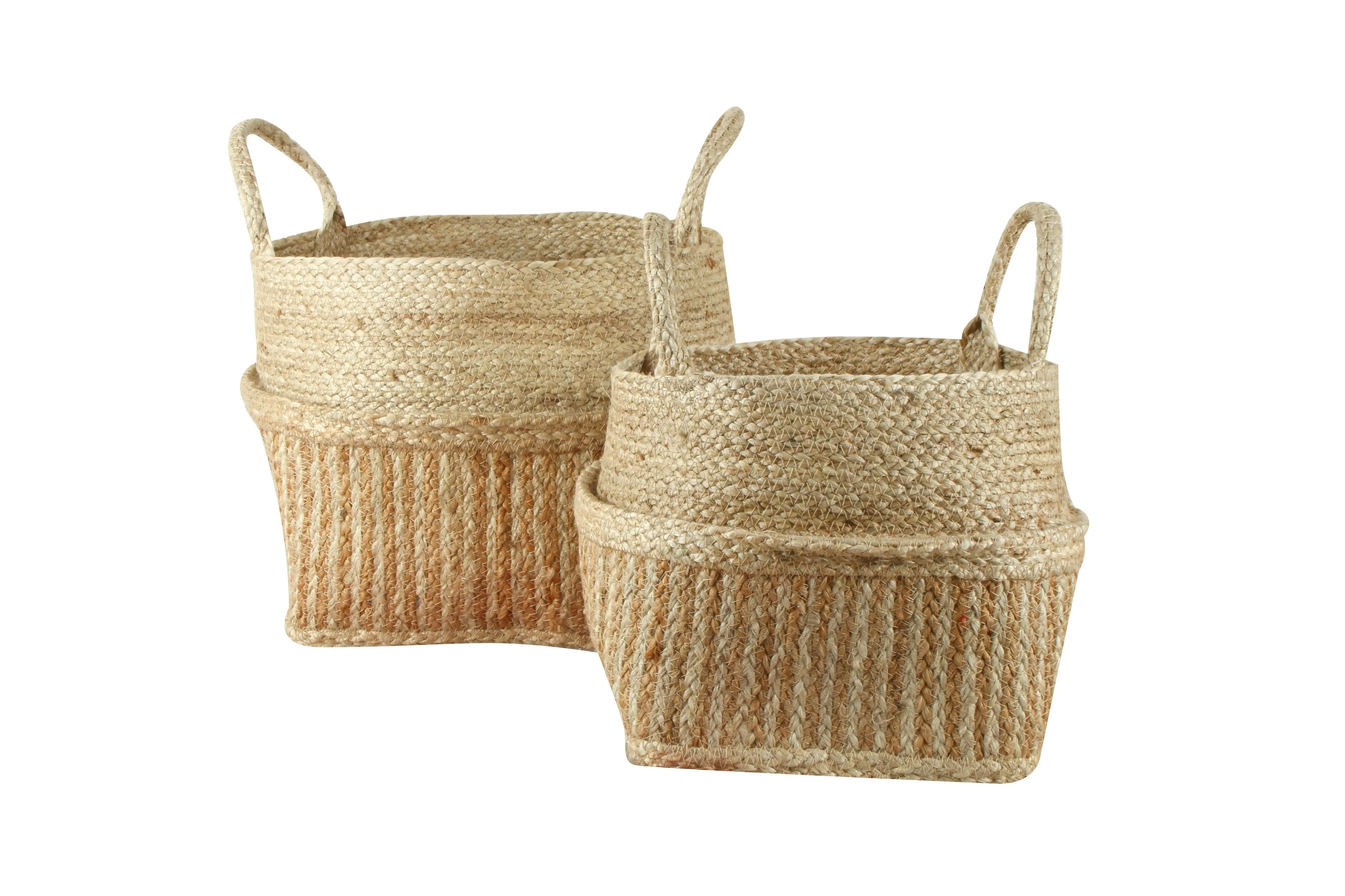 Iffa Natural Jute Square Dabor Baskets Set Of 2