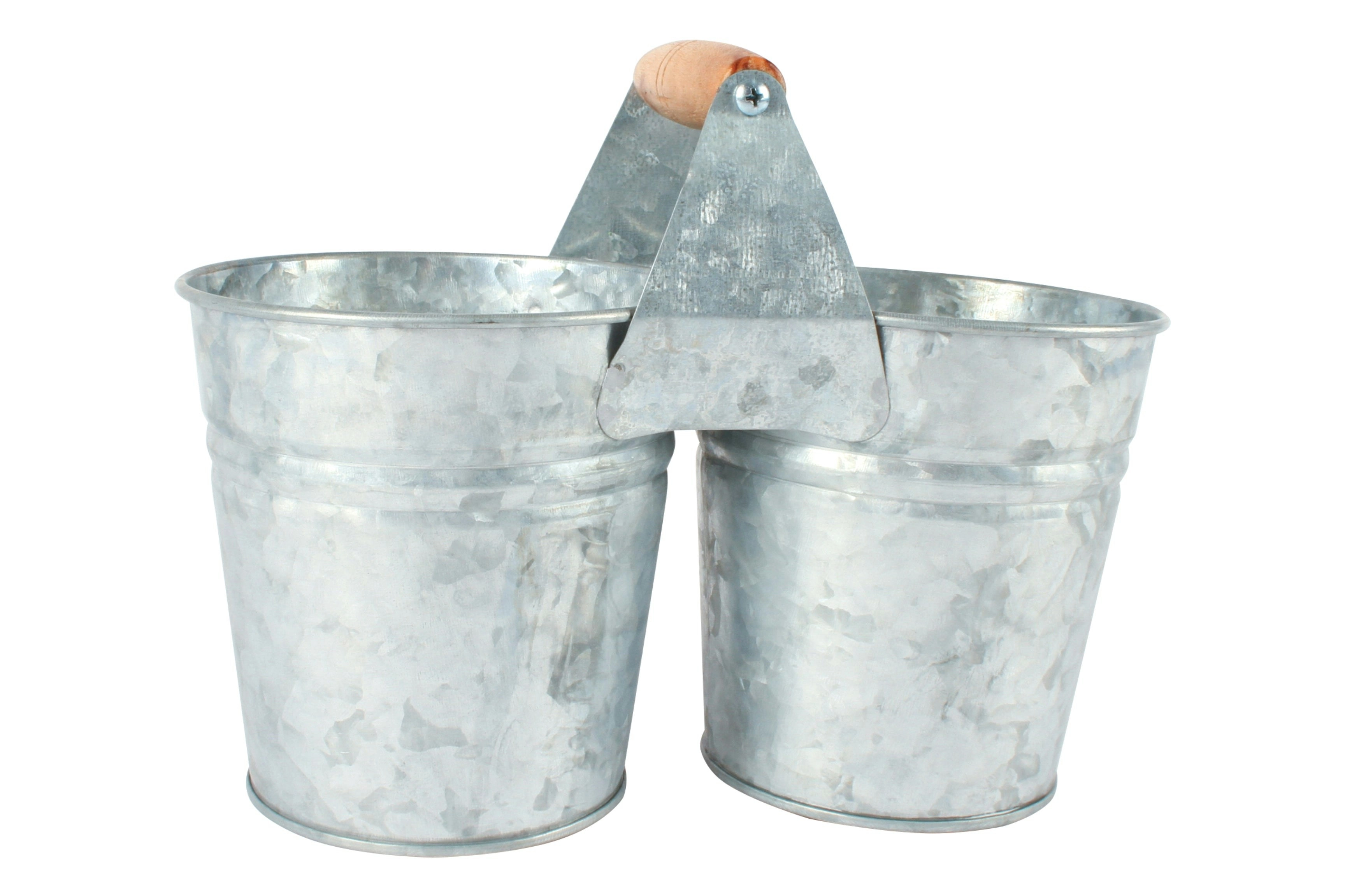 Loke Antiqued Silver 2 Planter With Handle 26 x 13cm