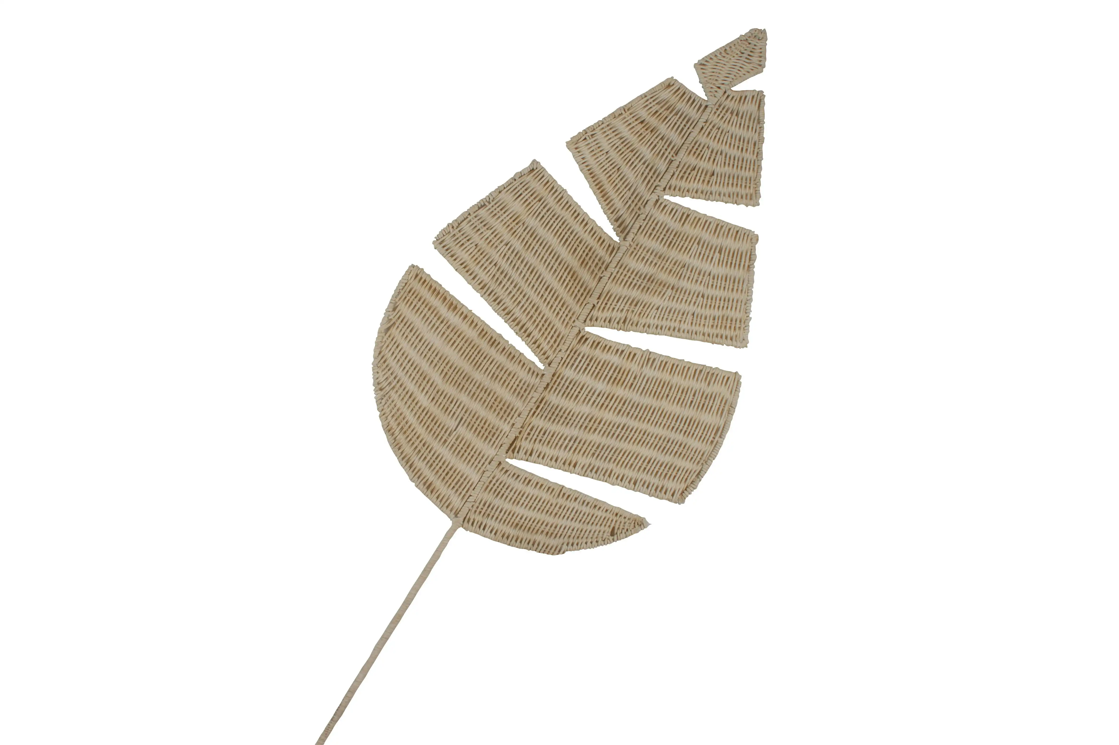 Kiandra Rattan Leaf Wall Deco White Washed 90 x 35 x 1.3cm