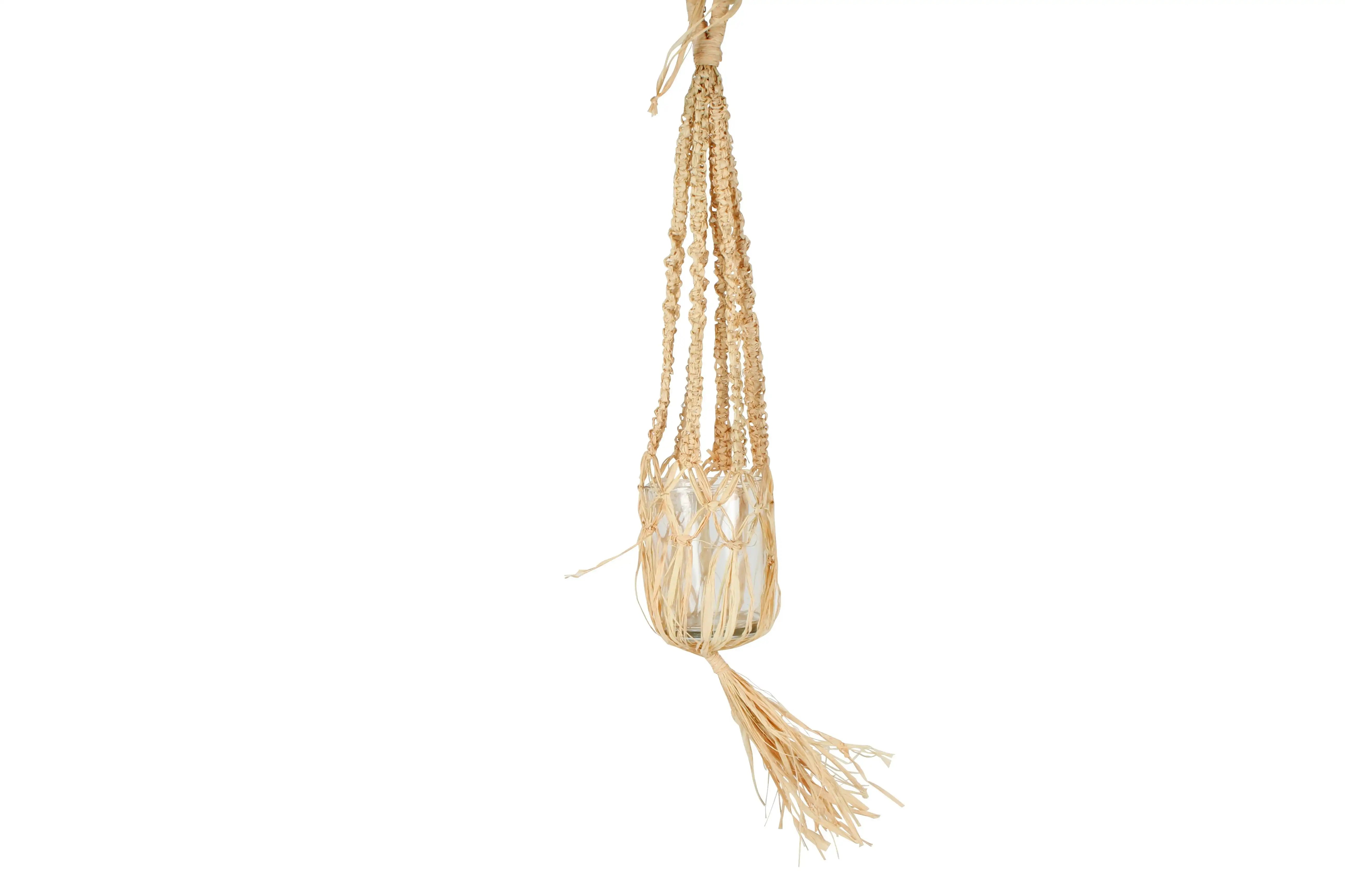 Bali Raffia Hanging Planter 65cm