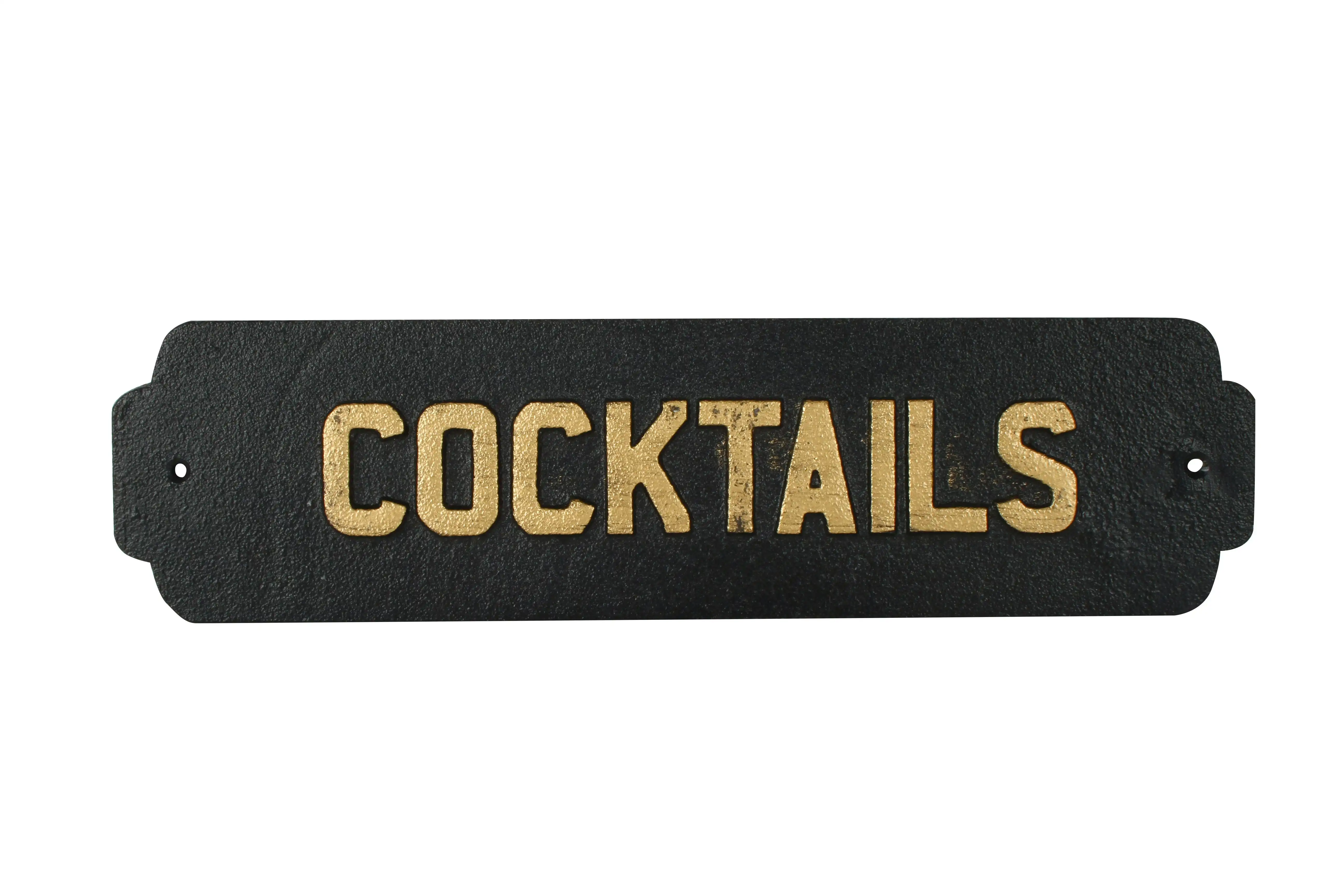 Walta Cast Iron Cocktails Plaque 35 x 9cm