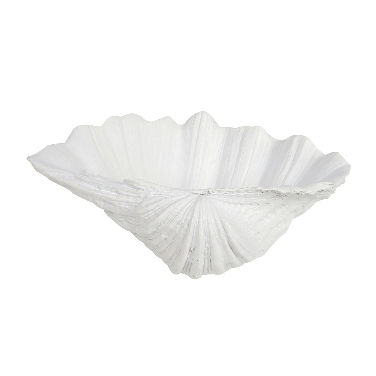 Resin Clam Shell White 25 x 15 x 8cm