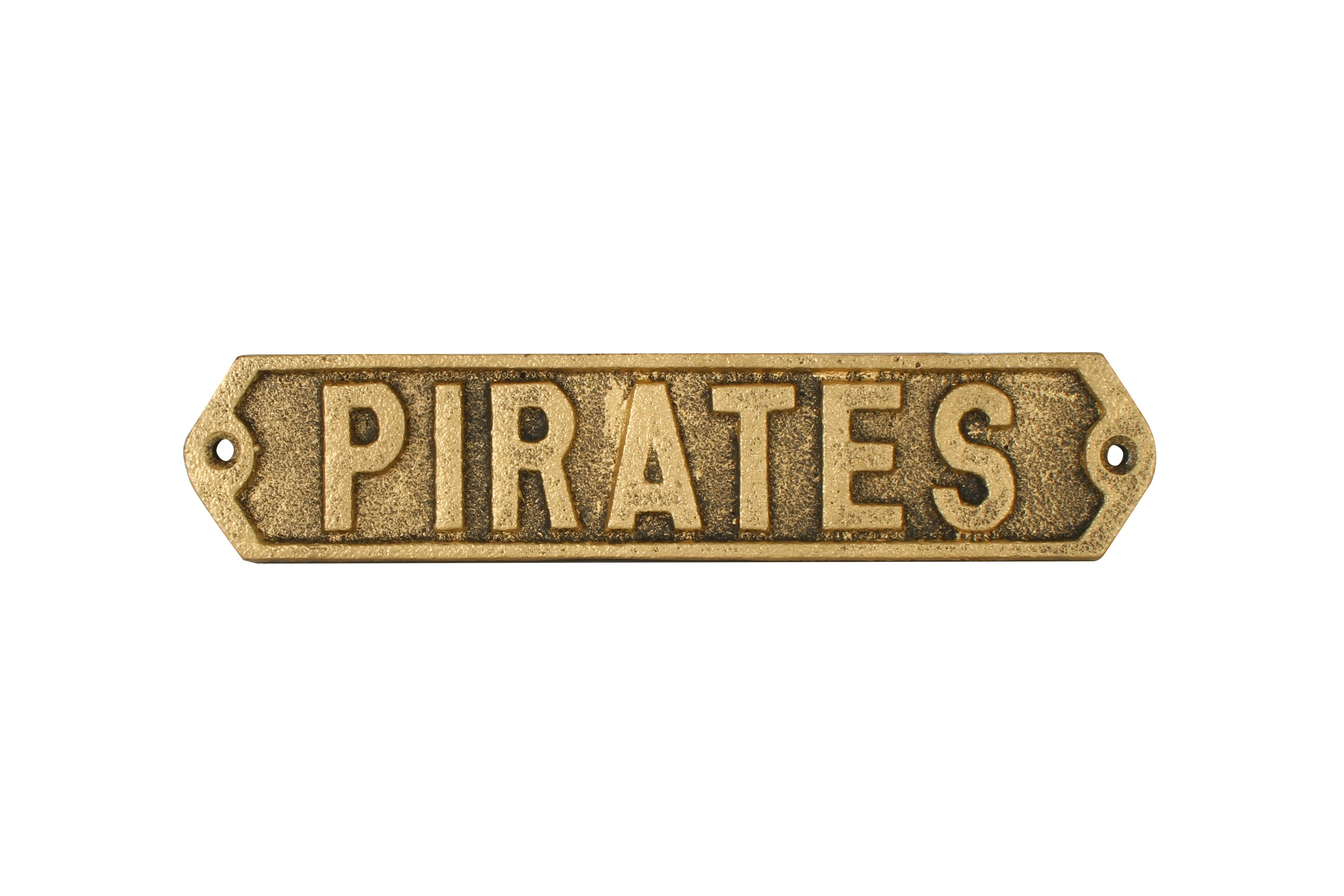 Wafi Gold Cast Iron Pirates Plaque 20 x 4cm