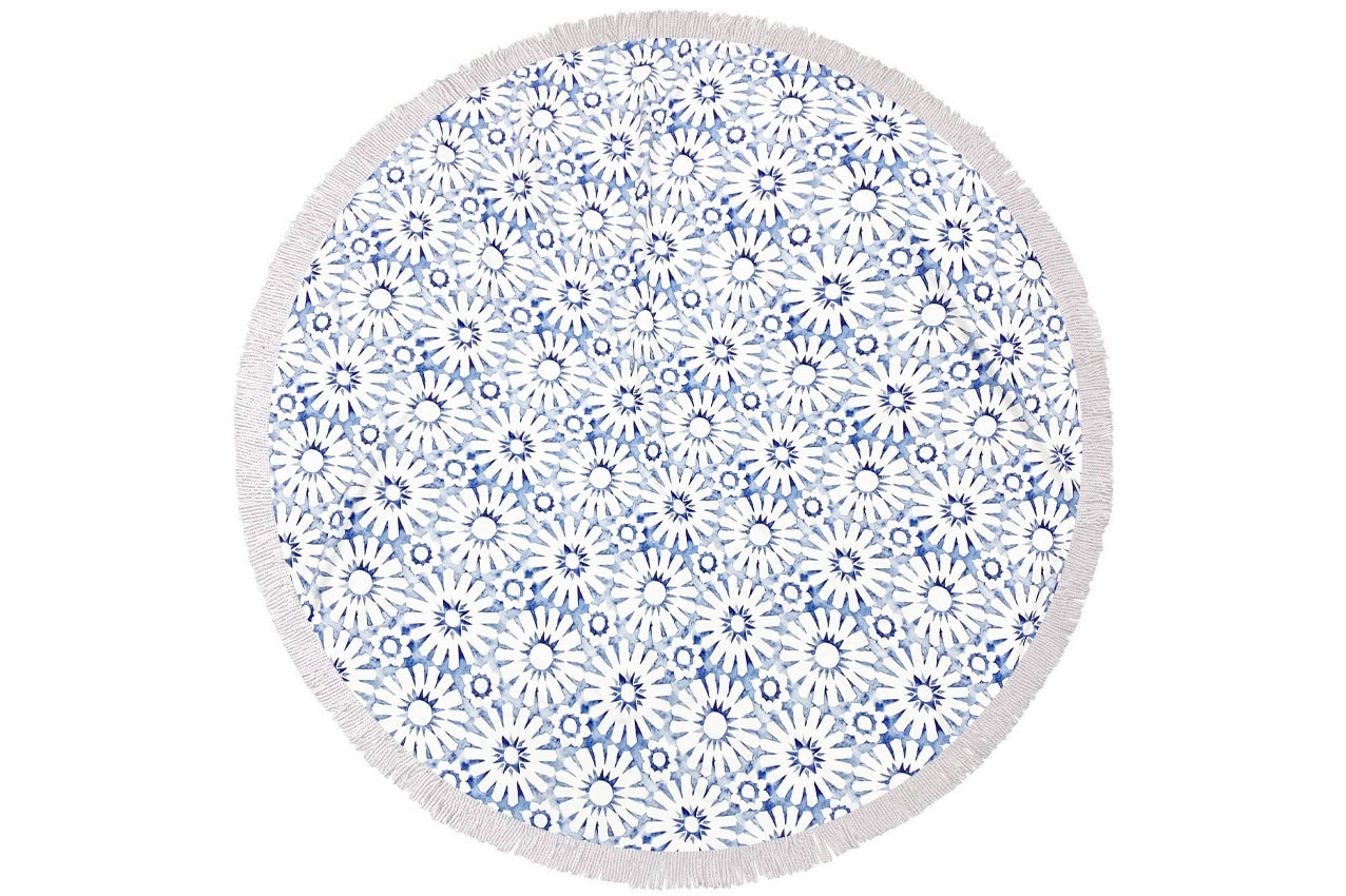 Round Beach Towel -Indigo Waters