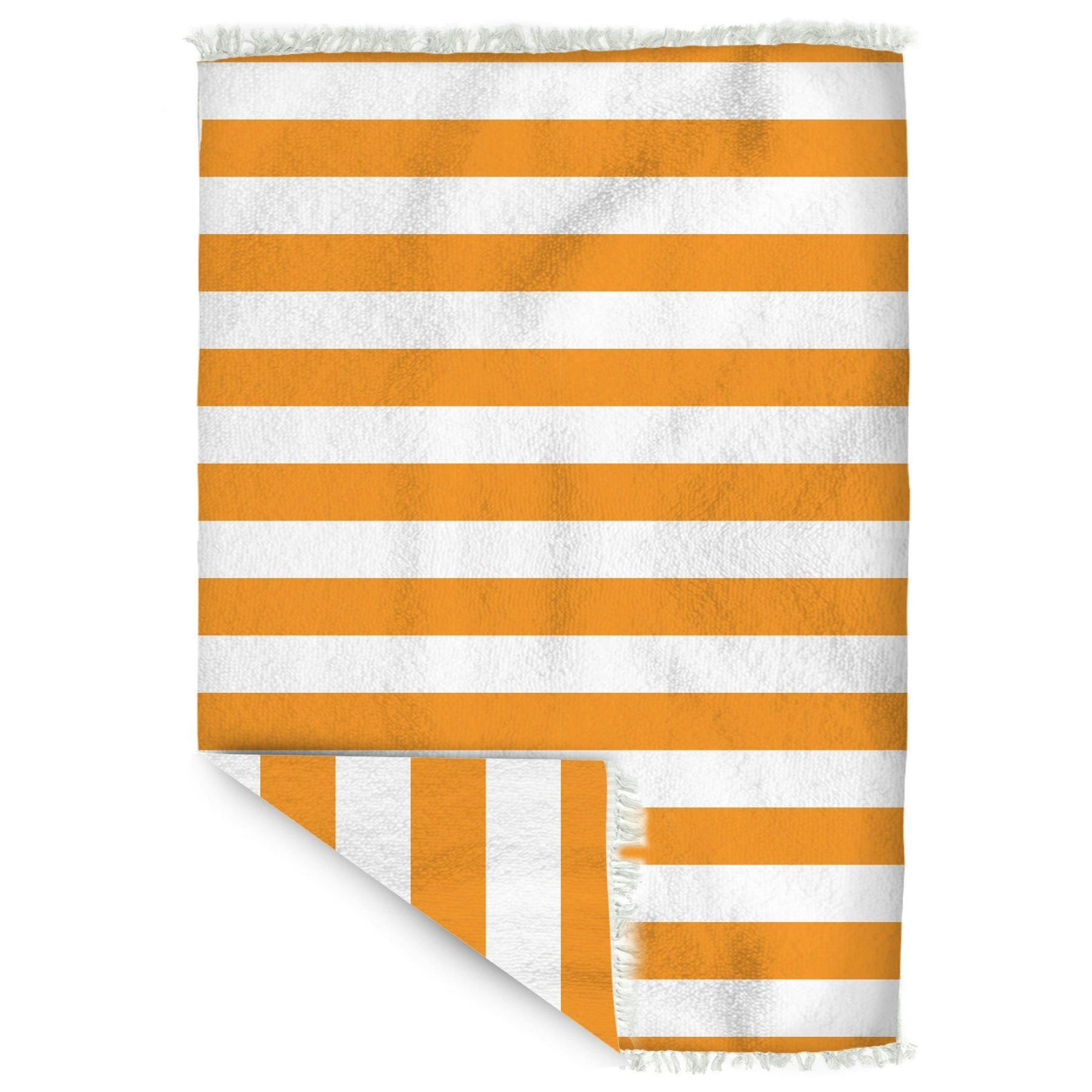 Jumbo Beach Towel - Hamptons Mango & White Stripe